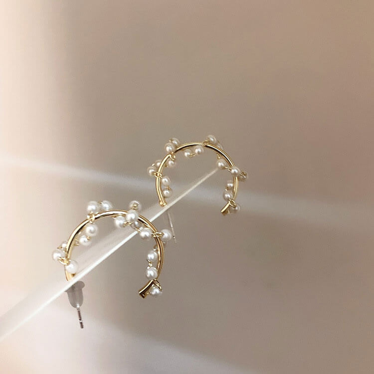 LVS-C32EH59--Fashion-Earrings-New-Arrivals-Pearl-Hoop-MInalist-Jewelry-2