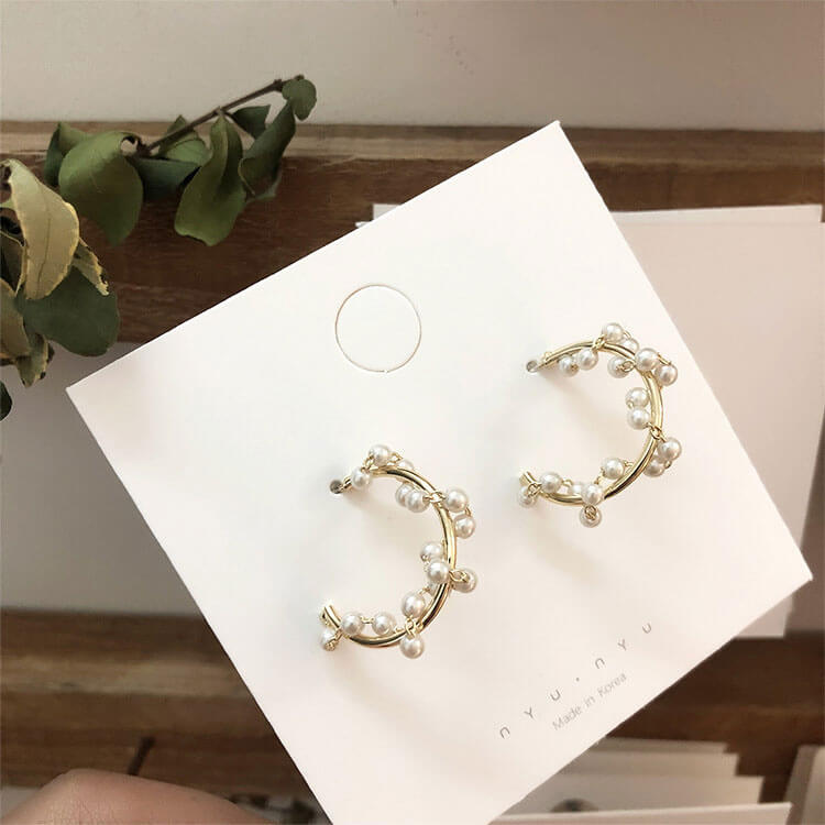 LVS-C32EH59--Fashion-Earrings-New-Arrivals-Pearl-Hoop-MInalist-Jewelry-5
