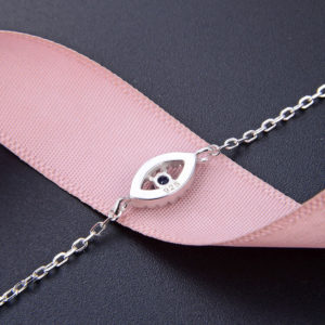New Fashion Charm Bracelet Women Sterling Silver 925 Cz Zircon Evil Eye B...