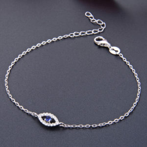 New Fashion Charm Bracelet Women Sterling Silver 925 Cz Zircon Evil Eye B...