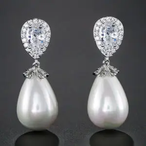 Pearl Earring Wedding Zircon Earrings Women Jewelry