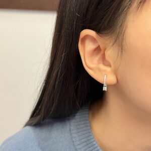 Aurora Moissanite Huggie Hoop Earrings